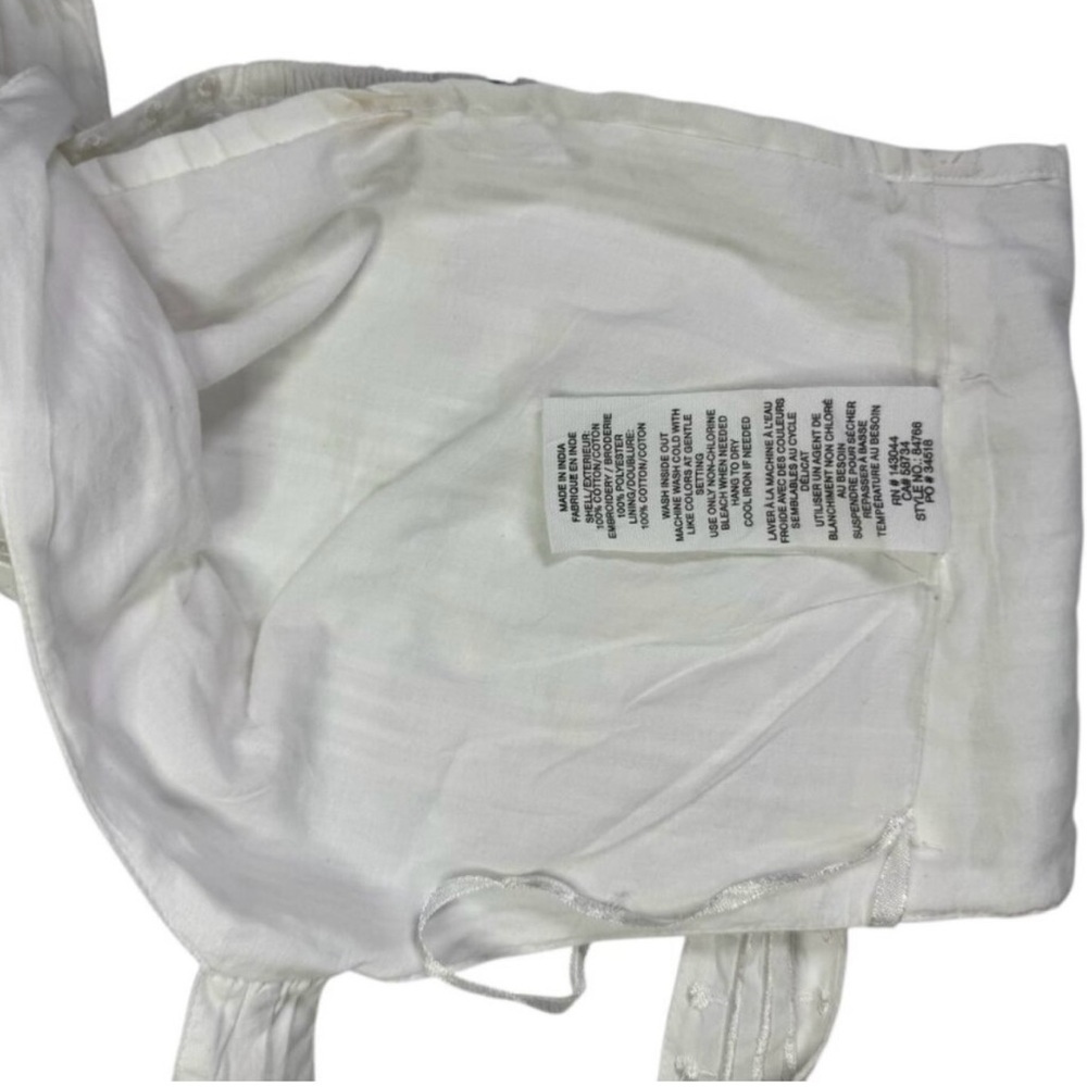 Avec Les Filles White Embroidered Crop Top Size 8 | Textured Cotton Tank | NWT - Picture 7 of 8